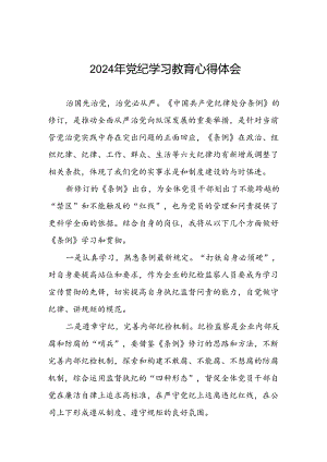 2024年党纪学习教育心得体会发言稿十五篇.docx