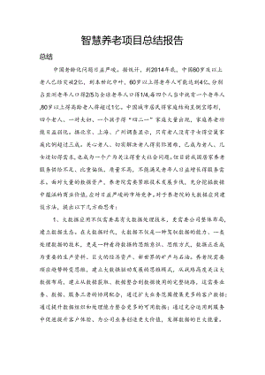 智慧养老总结报告.docx
