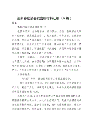 迎新春座谈会发言稿材料（6篇）.docx