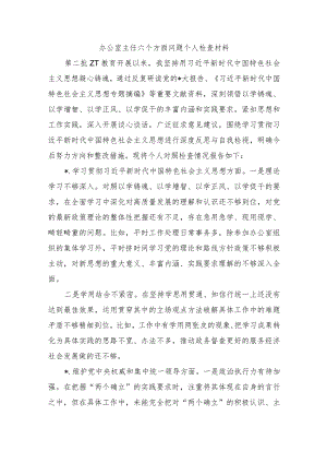 办公室主任六个方面问题个人检查材料.docx