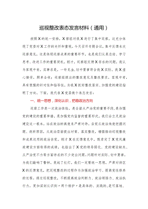 巡视整改表态发言材料通用.docx