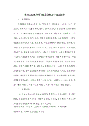市局主题教育期间建章立制工作情况报告.docx