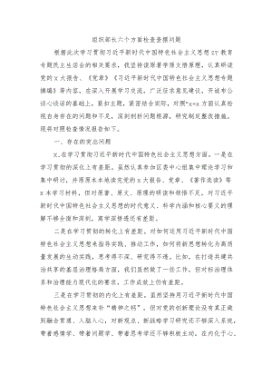 组织部长六个方面检查查摆问题.docx