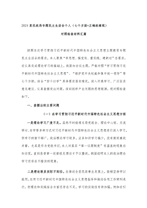 2024某民政局专题民主生活会个人（七个方面+正确政绩观）对照检查材料汇篇.docx