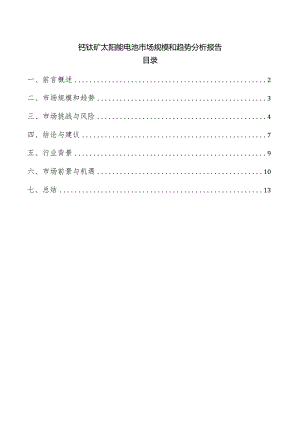 钙钛矿太阳能电池市场规模和趋势分析报告.docx