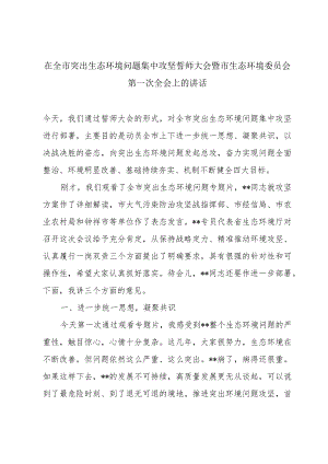 在全市突出生态环境问题集中攻坚誓师大会暨市生态环境委员会第一次全会上的讲话.docx