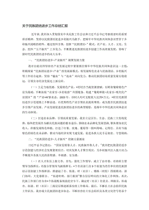 关于民族团结进步工作总结汇报.docx