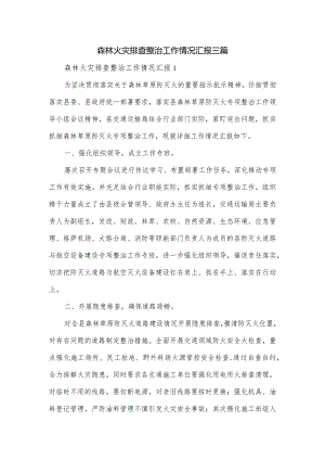 森林火灾排查整治工作情况汇报三篇.docx
