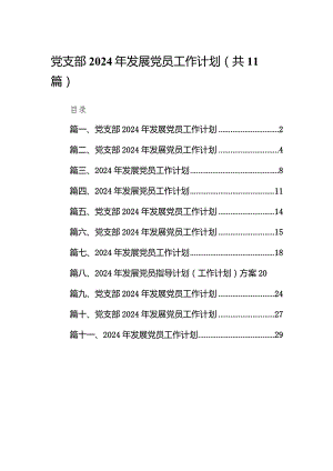 党支部2024年发展党员工作计划范文11篇供参考.docx