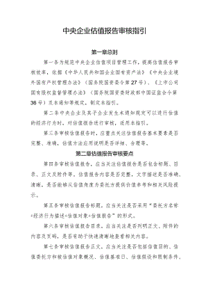 中央企业估值报告审核指引（2024年）.docx