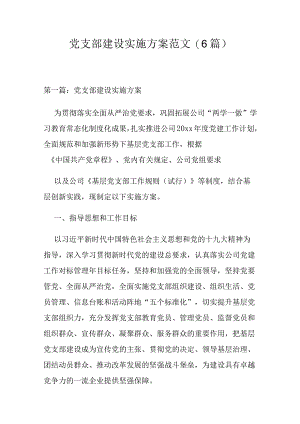党支部建设实施方案范文.docx