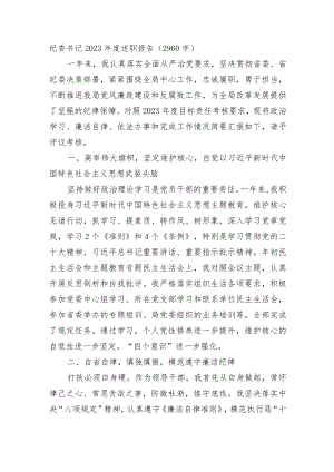 纪委书记2023年度述职报告.docx