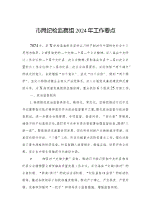 市局纪检监察组2024年工作要点.docx