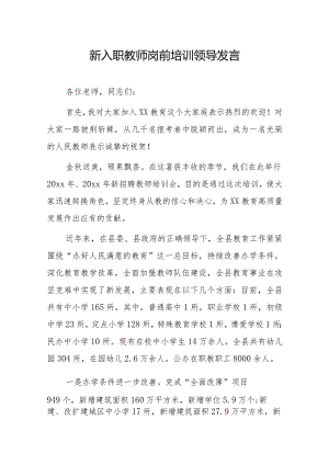 新入职教师岗前培训领导发言.docx