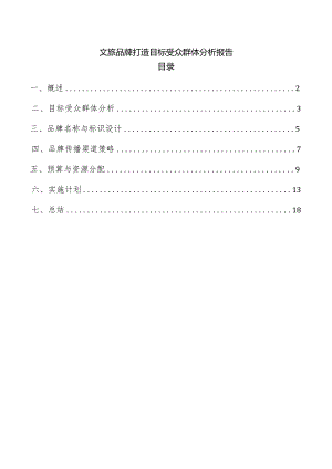 文旅品牌打造目标受众群体分析报告.docx