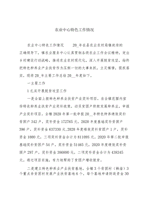 农业中心特色工作情况.docx