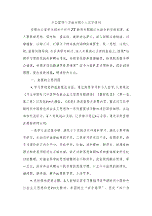 办公室四个方面问题个人发言提纲.docx