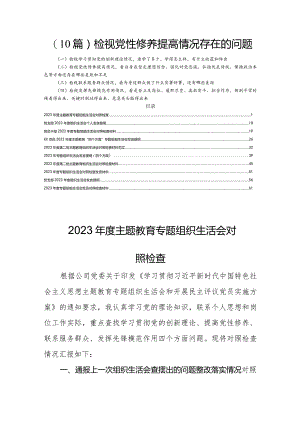 (10篇)检视党性修养提高情况存在的问题.docx