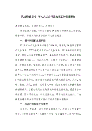 执法局长2021年人大综合行政执法工作情况报告.docx