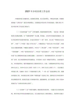 2021年乡村治理工作总结.docx