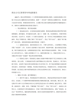 国企公司正职领导年终述职报告.docx