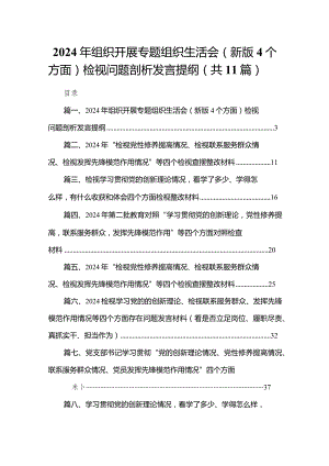 （11篇）2024年组织开展专题组织生活会（新版4个方面）检视问题剖析发言提纲精选.docx