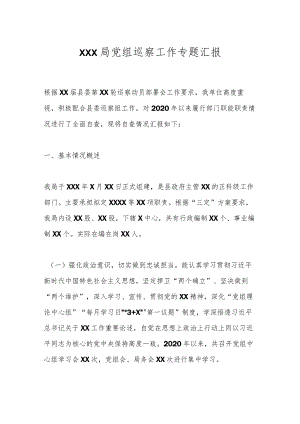 XXX局党组巡察工作专题汇报.docx