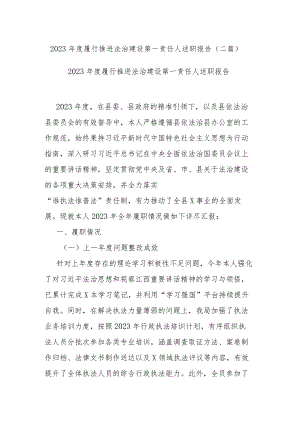 2023年度履行推进法治建设第一责任人述职报告(二篇).docx