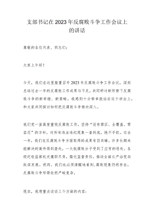 支部书记在2023年反腐败斗争工作会议上的讲话.docx