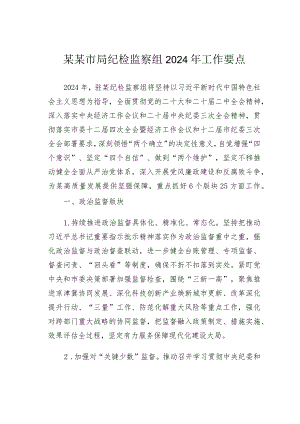 某某市局纪检监察组2024年工作要点.docx