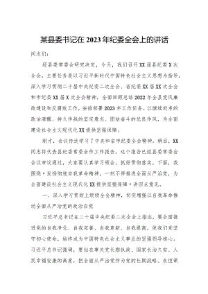 某县委书记在2023年纪委全会上的讲话.docx