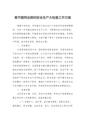 春节暨两会期间安全生产大检查工作方案.docx