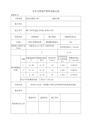无压力管道严密性试验记录.docx