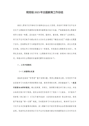 局党组2023年主题教育工作总结.docx