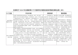 支部班子检视在加强党员教育管理监督、联系服务群众、抓好自身建设等六个方面存在问题剖析整改清单台账.docx