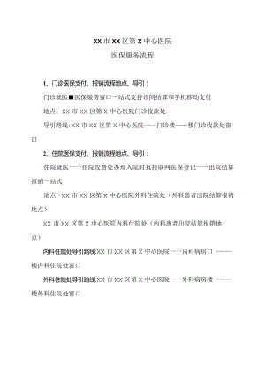 XX市XX区第X中心医院医保服务（2024年）.docx