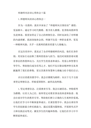 师德师风培训心得体会十篇.docx