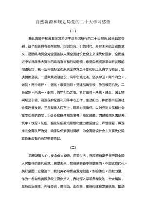 自然资源和规划局党的二十大学习感悟.docx