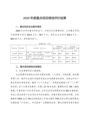 2020年度重点项目绩效评价结果.docx