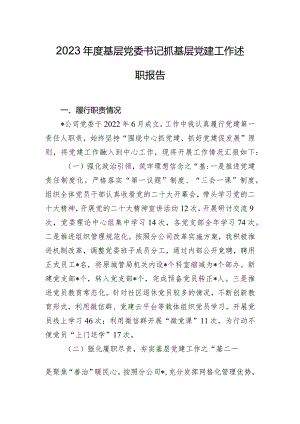 2023年度基层党委书记抓基层党建工作述职报告.docx