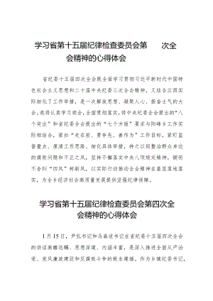 纪检监察干部学习贯彻2024年江西省纪委十五届四次全会精神心得体会十五篇.docx