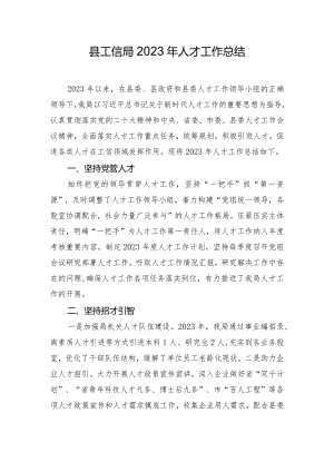 县工信局2023年人才工作总结.docx
