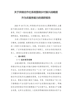关于供销合作社系统围绕乡村振兴战略提升为农服务能力的调研报告.docx