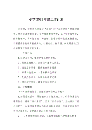 小学2023年度工作计划精选.docx