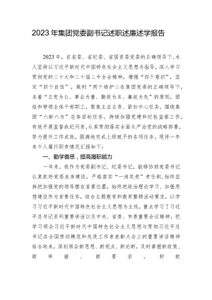 2023年集团党委副书记述职述廉述学报告.docx
