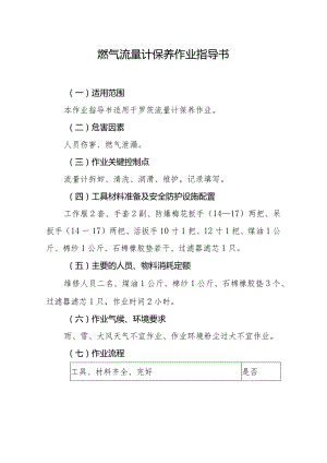 燃气流量计保养作业指导书.docx