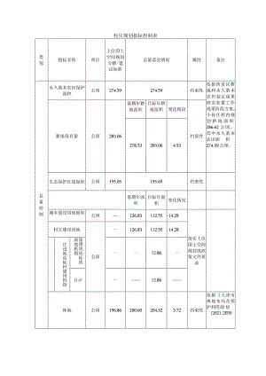 村庄规划指标控制表.docx