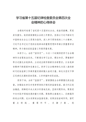 江西省第十五届纪律检查委员会第四次全会学习交流体会十二篇.docx