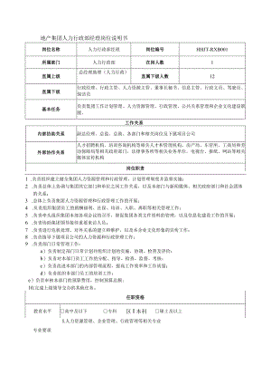 地产集团人力行政部经理岗位说明书.docx