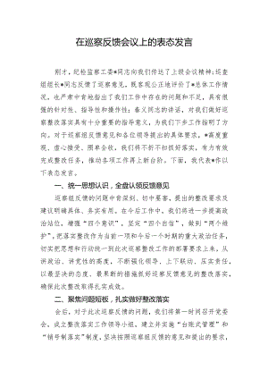 在巡察反馈会议上的表态发言.docx